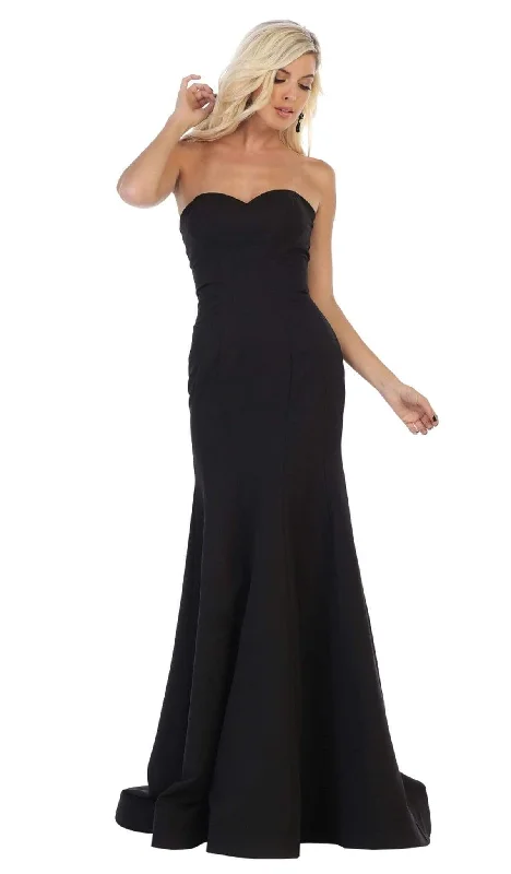 Contemporary Bridal Gown May Queen - RQ7703 Strapless Sweetheart Trumpet Evening Dress Contemporary Bridal Gown May Queen - RQ7703 Strapless Sweetheart Trumpet Evening Dress