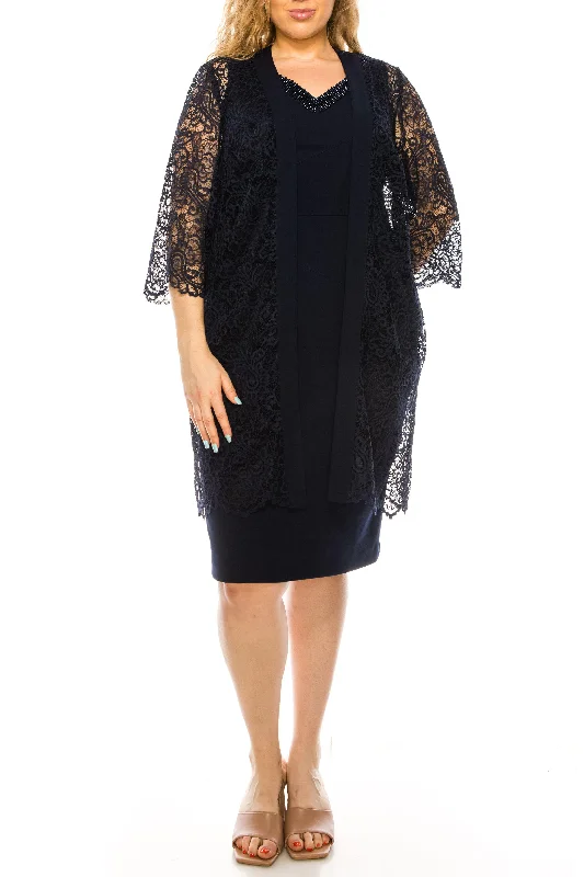 Vintage Lace Dress Maya Brooke Short Long Sleeve Jacket Lace Dress 29258