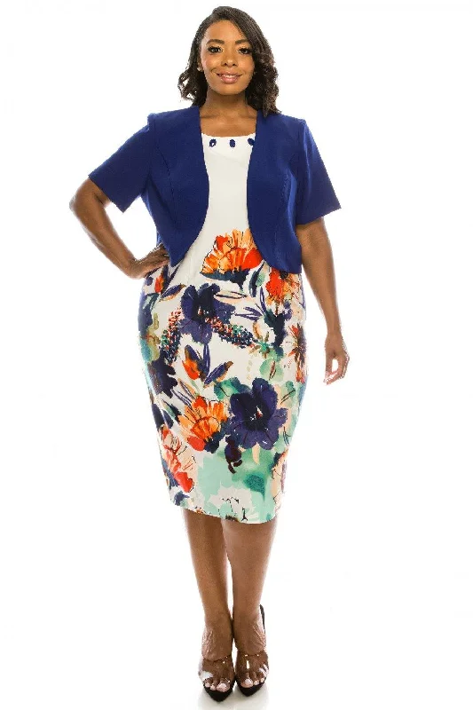 Wedding Gown Maya Brooke Short Floral 2 Piece Dress Plus Size