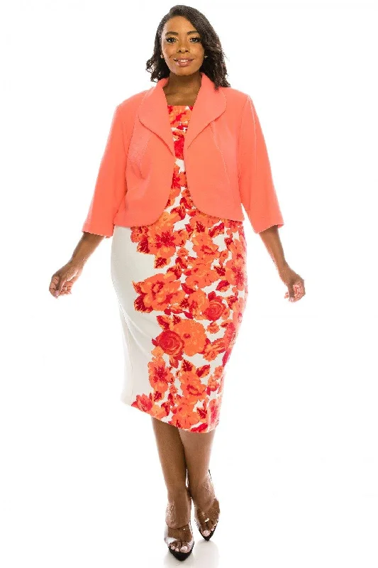 Ruffled Ball Gown Maya Brooke Short Floral Print 2 Piece Cocktail Dress