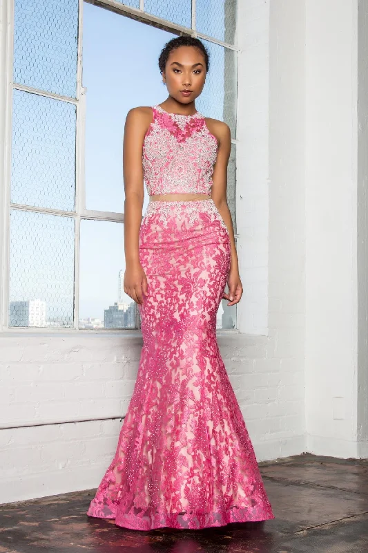 Royal Gown Prom Long Mock Two-Piece Formal Homecoming Dress