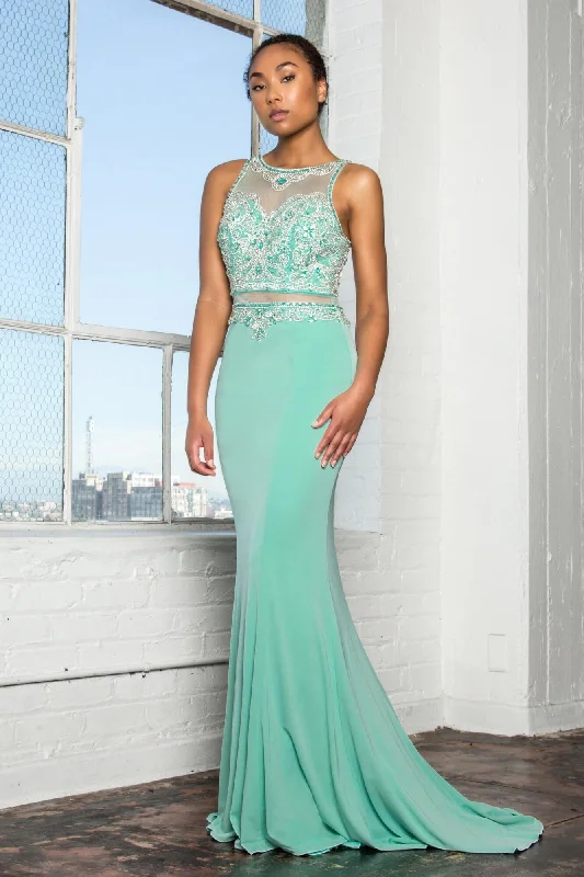 Minimalist Gown Prom Long Beaded Dress Formal Evening Gown