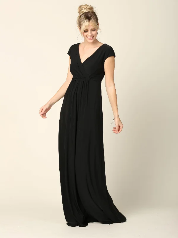 Sophisticated Dress Mother of the Bride V Neck Long Formal  Dress Sale