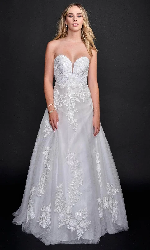 Wedding Gown Nina Canacci 2361 - Embroidered Strapless Prom Gown