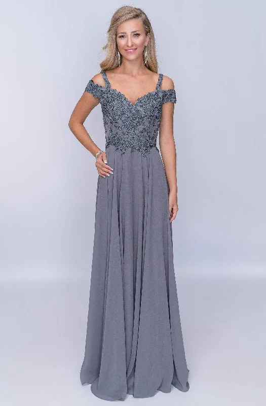Romantic Lace Dress Nina Canacci - Embroidered A-Line Evening Dress M507 - 1 pc Grey In Size 20 Available Romantic Lace Dress Nina Canacci - Embroidered A-Line Evening Dress M507 - 1 pc Grey In Size 20 Available
