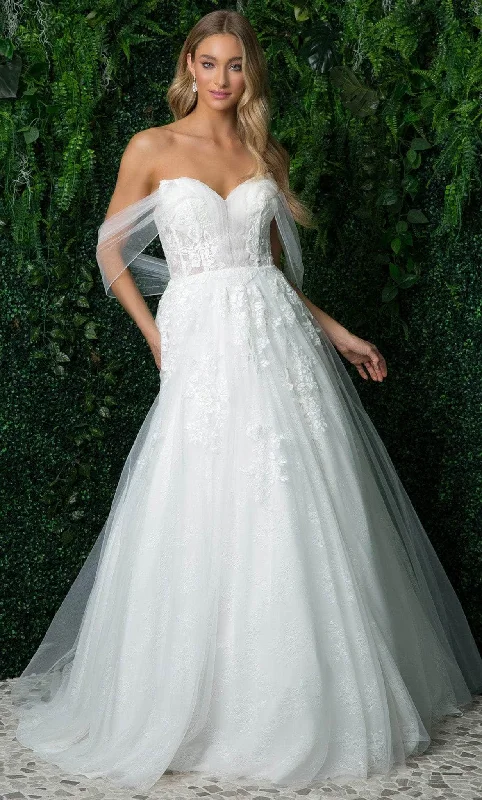 Custom Gown Nox Anabel JE946 - Off Shoulder Bridal Lace Gown