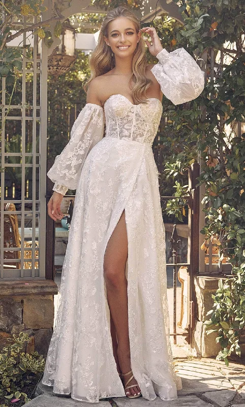 Classic Satin Dress Nox Anabel K1155W - Strapless Sweetheart Glittered Gown