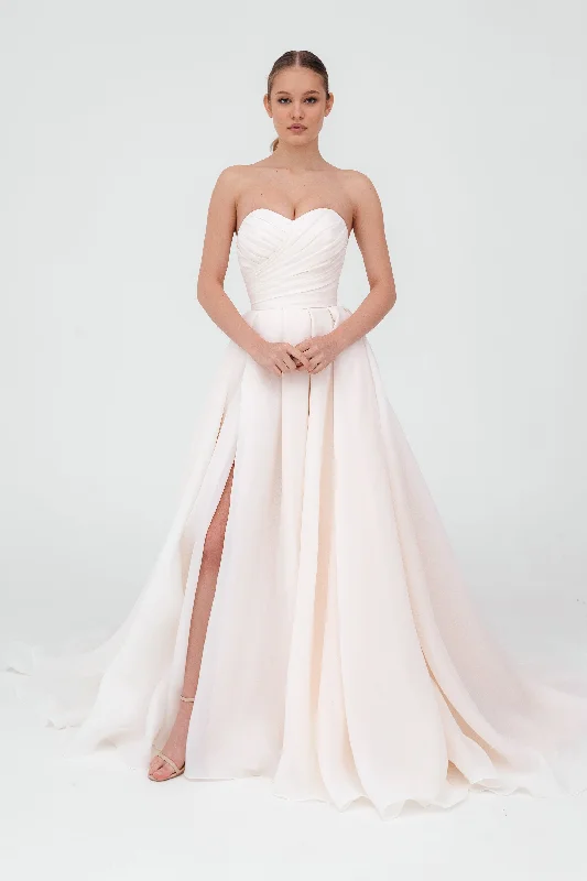 Modern Minimalist Gown Sleeveless Wedding Dress Audrey