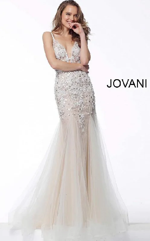Floor-Length Dress Jovani 65325 Long Spaghetti Strap Evening Gown