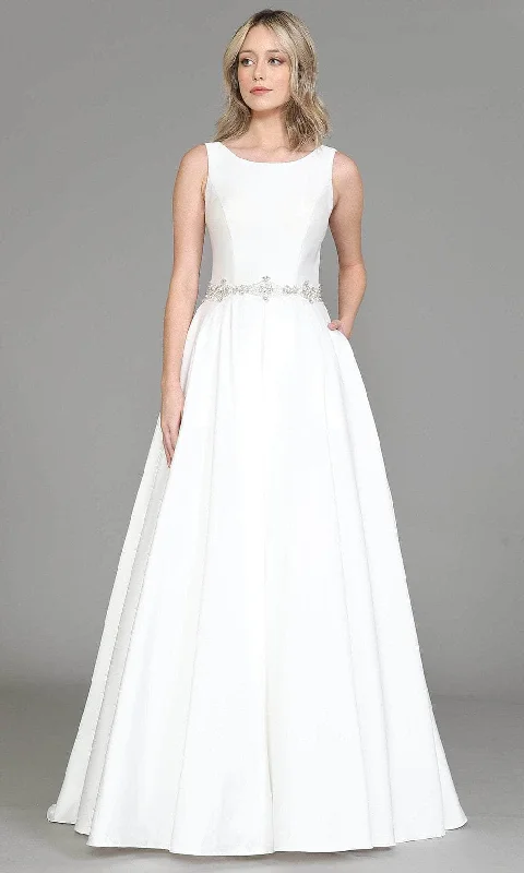 Graceful Wedding Dress Poly USA 8518 - Scoop Neck A-Line Bridal Gown