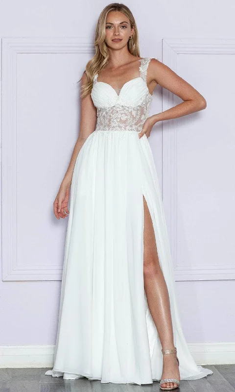 Grand Ballroom Gown Poly USA 9376 - Illusion Embroidered Sweetheart Prom Dress