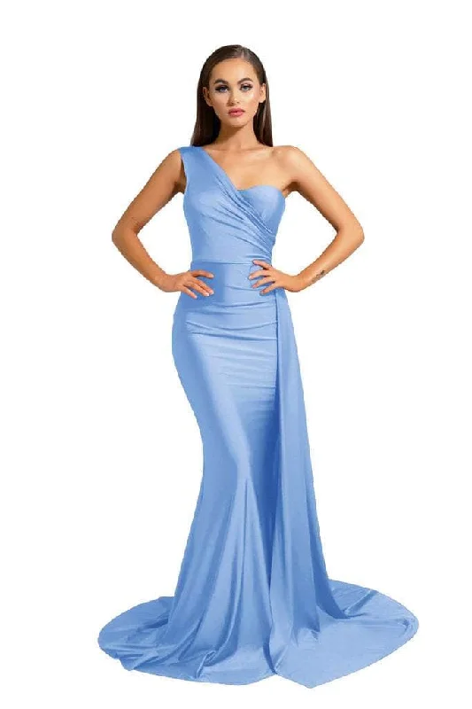 Simple Gown Portia and Scarlett - PS6321 One Shoulder Ruched Long Dress