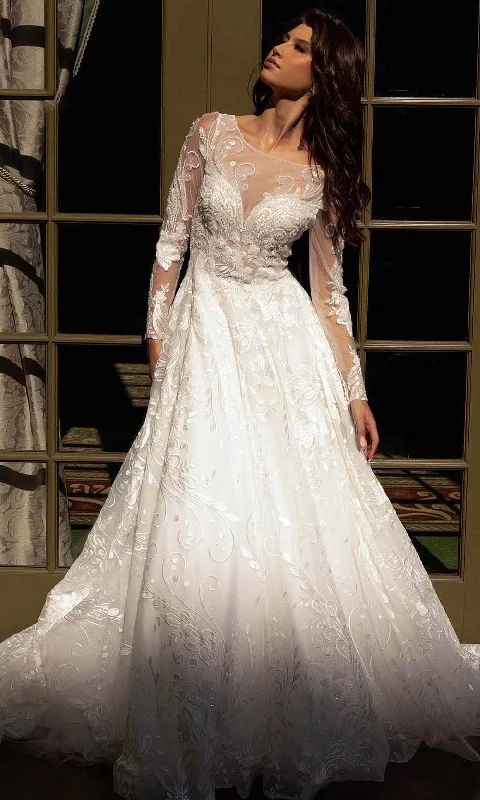 Timeless Elegance Dress Primavera Bridal 11136 - Embroidered Long Sleeve Bridal Dress Timeless Elegance Dress Primavera Bridal 11136 - Embroidered Long Sleeve Bridal Dress