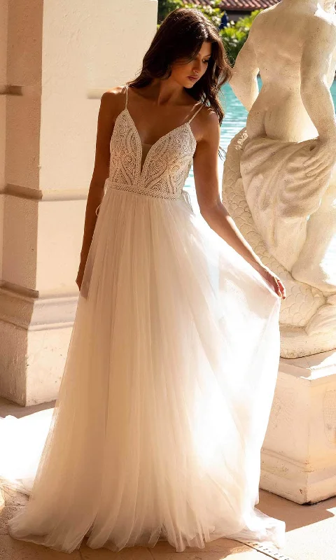 High-Fashion Wedding Gown Primavera Bridal 11138 - Sleeveless A-line Bridal Dress