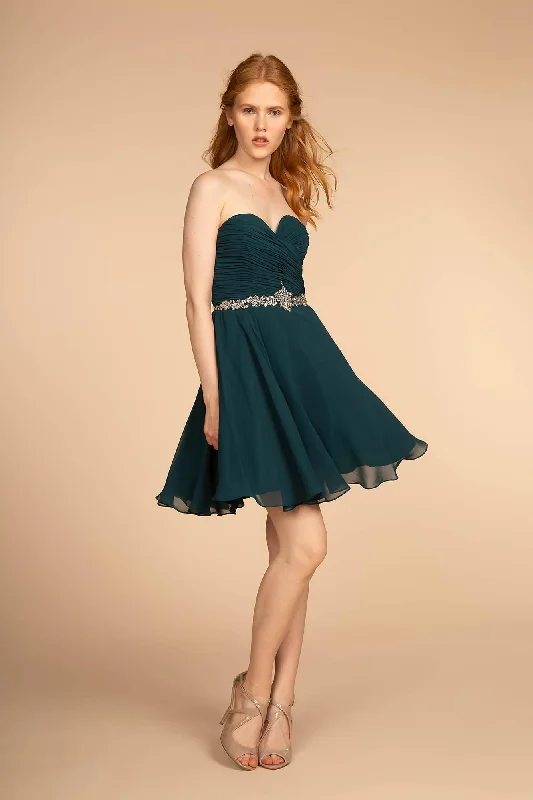 Minimalist Crepe Dress Strapless Short Cocktail Dress Formal