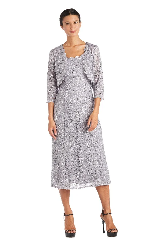 Regal Satin Gown R&M Richards 5924 Long Formal Lace Jacket Dress