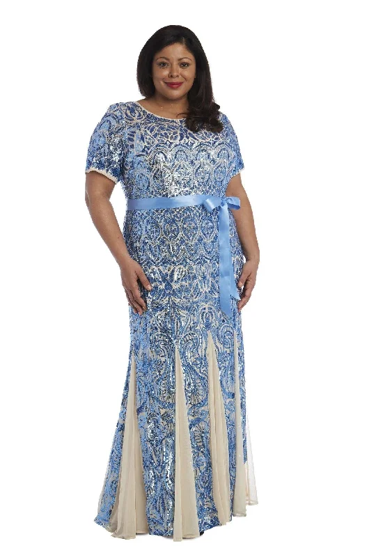 Garden Wedding Dress R&M Richards 5048W Long Formal Plus Size Dress