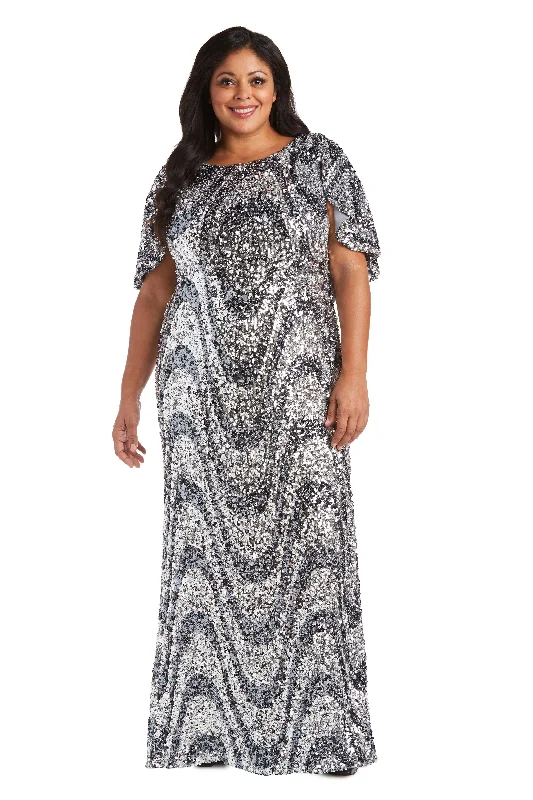 Dramatic Train Gown R&M Richards 7510W Long Mother Of The Bride Plus Size Dress