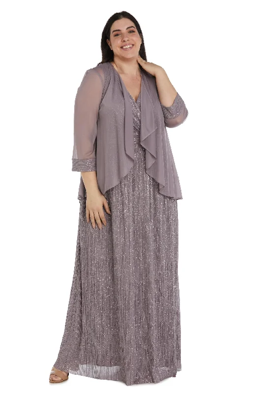 Flowy Chiffon Dress R&M Richards 2475W Long Plus Size Formal Dress Sale