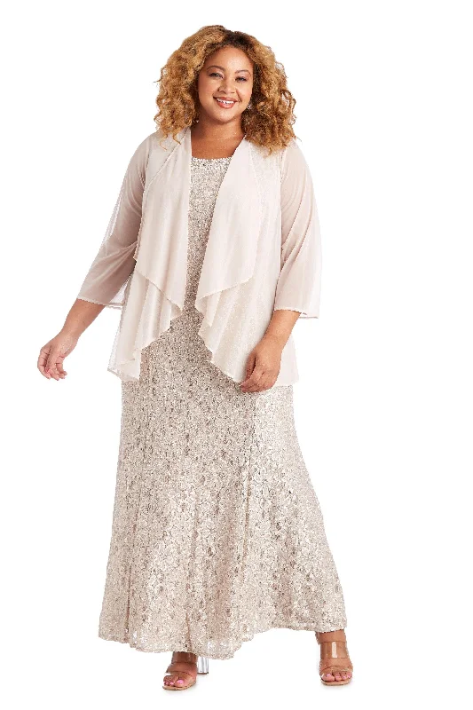 Grand Ballroom Gown R&M Richards 2382W Long Plus Size Jacket Dress