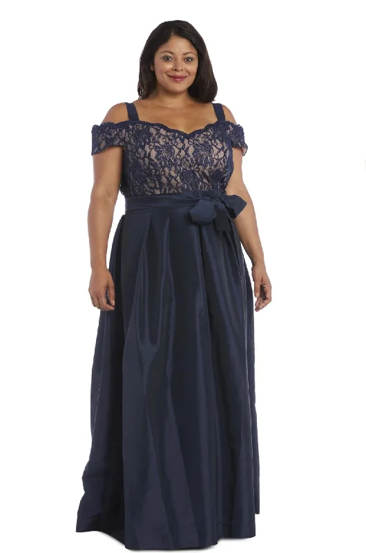Enchanting Wedding Dress R&M Richards 2056W Long Plus Size Lace Top Dress
