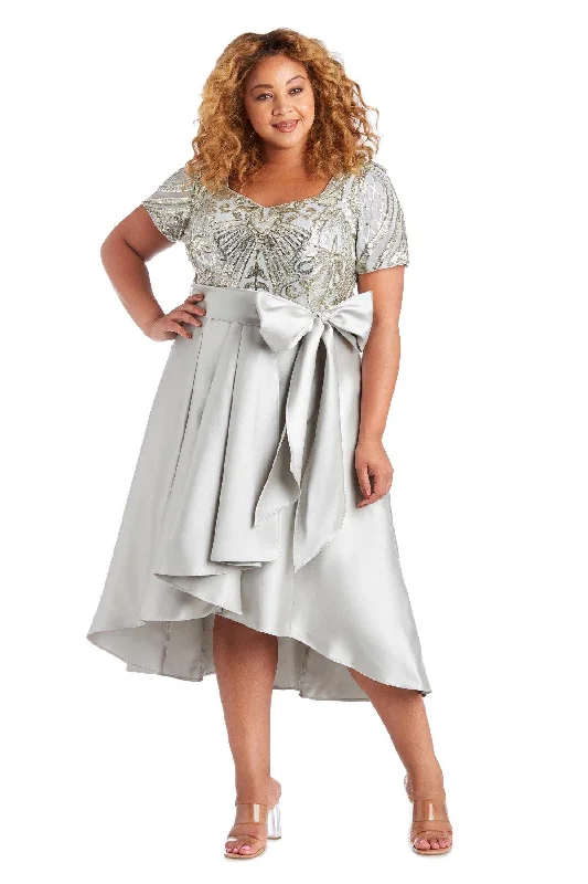 Layered Tulle Dress R&M Richards 7136W Plus Size High Low Dress