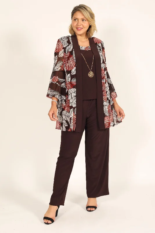 Couture Dress R&M Richards 7496W Plus Size Two Piece Print Pant Suit