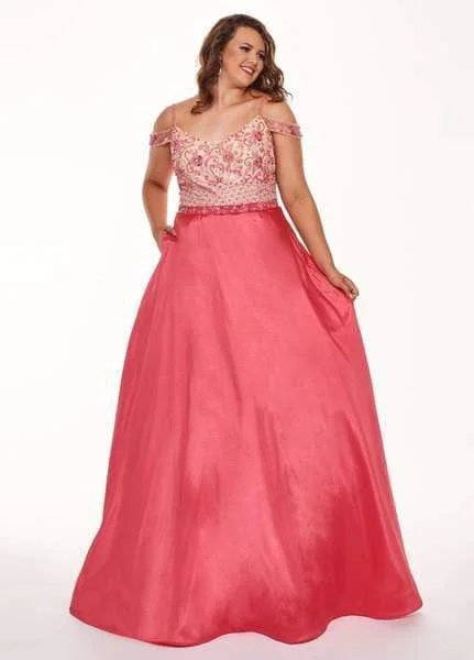 Tailored Wedding Dress Rachel Allan - Beaded V-neck Taffeta Ballgown 6696 - 1 pc Coral In Size 20W Available Tailored Wedding Dress Rachel Allan - Beaded V-neck Taffeta Ballgown 6696 - 1 pc Coral In Size 20W Available
