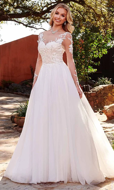 Garden Wedding Dress Rachel Allan Bridal RB2148 - Illusion A-Line Bridal Gown