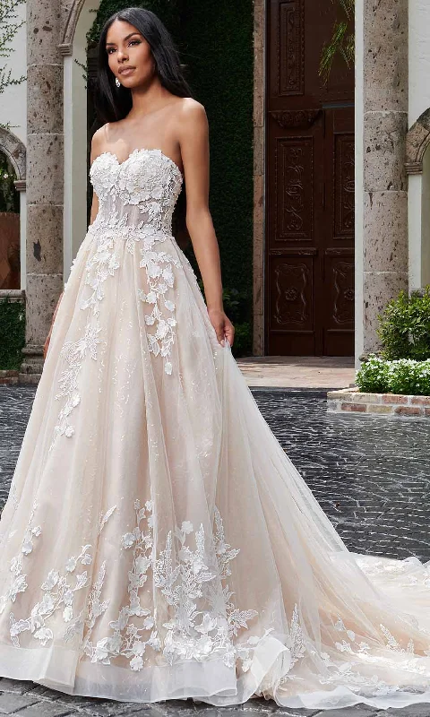 Soft Tulle Dress Rachel Allan Bridal RB3154 - Embellished Sweetheart Bridal Gown