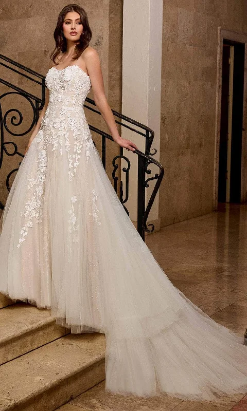 Lace Dress Rachel Allan RB5042 - Lace Applique Strapless Bridal Gown
