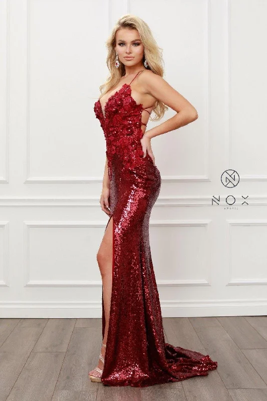 Backless Gown Sexy Long Burgundy Mermaid Dress