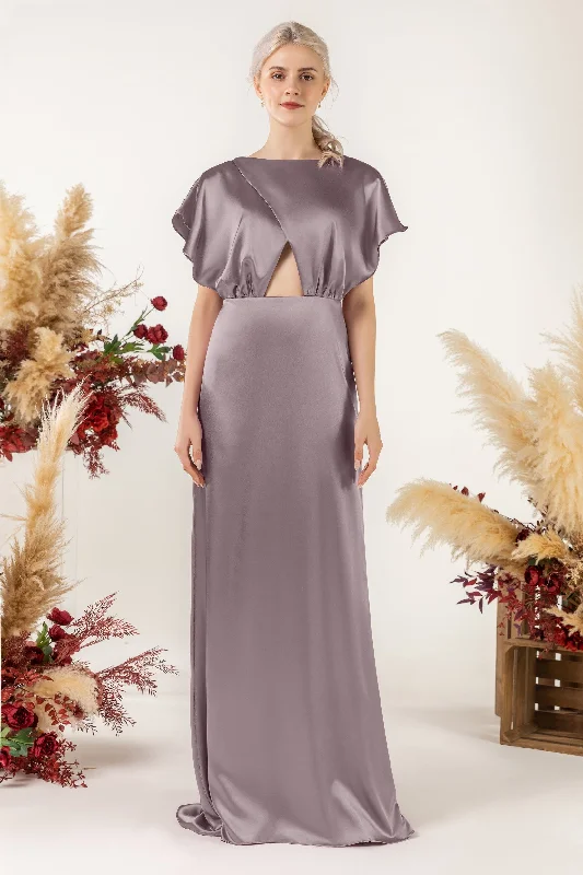 Short Wedding Dress Sheath Sweep Luxe Satin Bridesmaid Dress Formal Dresses CB0512 Short Wedding Dress Sheath Sweep Luxe Satin Bridesmaid Dress Formal Dresses CB0512