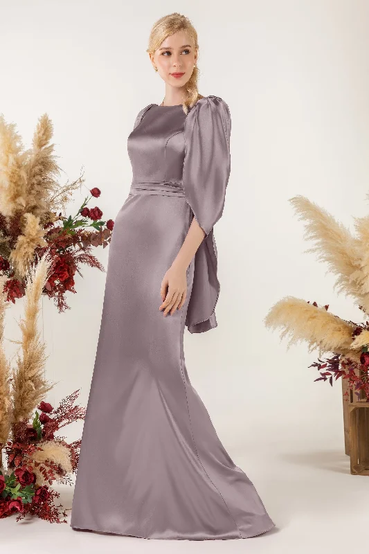 Grand Ballroom Gown Sheath Sweep Luxe Satin Bridesmaid Dress Formal Dresses CB0513 Grand Ballroom Gown Sheath Sweep Luxe Satin Bridesmaid Dress Formal Dresses CB0513