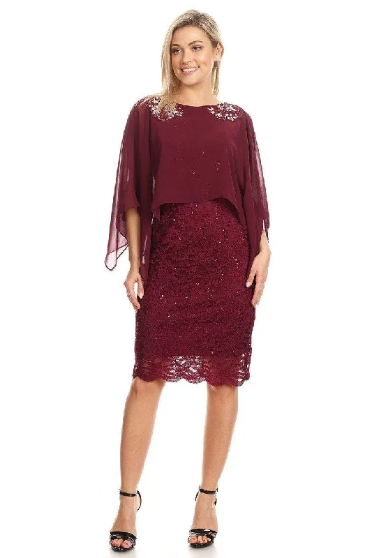Beautiful Wedding Gown Short Mother of the Bride Cape Dress Sale