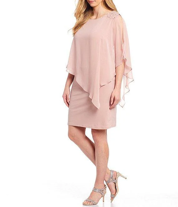 Long Sleeve Dress SL Fashions 9470368 Short Mother of the Bride Dress