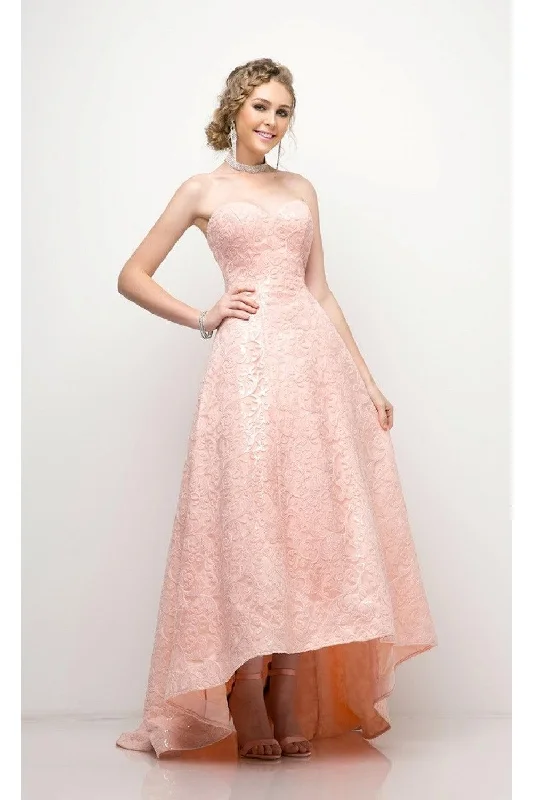 Long Train Gown Cinderella Divine CD11471 Strapless Long Prom Dress Ball Gown