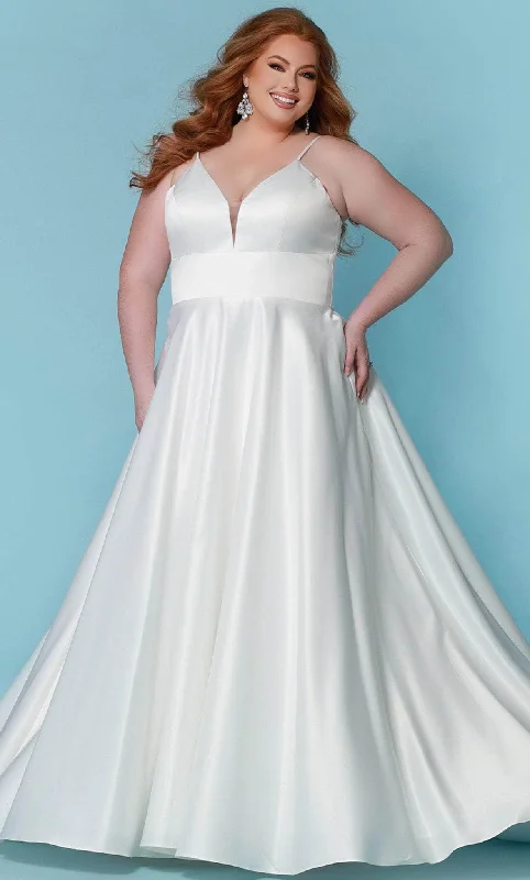 Beaded Dress Sydney's Closet Bridal SC5269 - Satin Long Bridal Gown