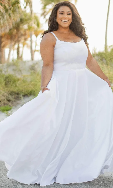 Simple Gown Sydney's Closet Bridal SC5281 - Minimalist A-line Bridal Gown