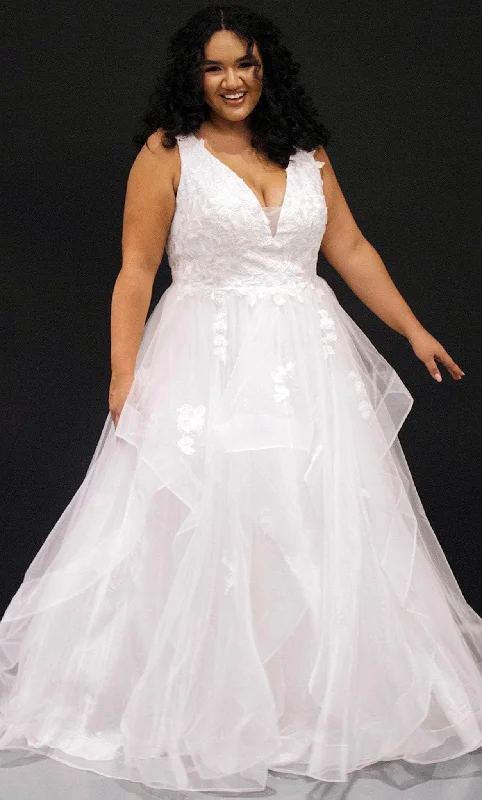 Elegant Dress Sydney's Closet Bridal SC5285 - Sleeveless Tiered Tulle Ballgown