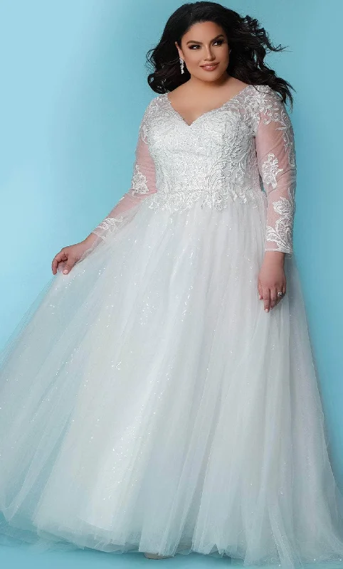 Sparkly Gown Sydney's Closet Bridal SC5292 - Conservative A-line Bridal Gown