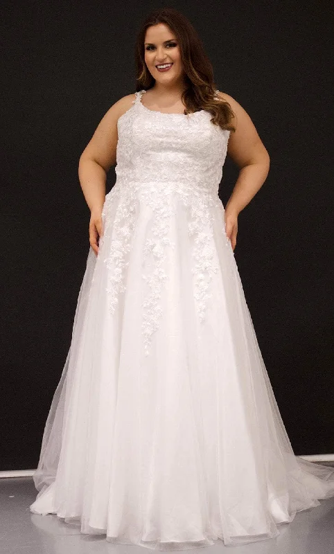A-Line Dress Sydney's Closet Bridal SC5299 - Scoop Embroidered Bridal Gown