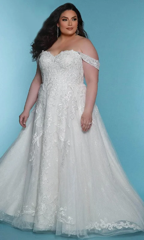Princess Gown Sydney's Closet Bridal SC5307 - Floral Lace Applique Sweetheart Bridal Gown