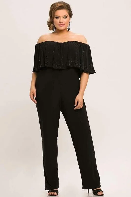 Crystal Embellished Dress Sydneys Closet Formal Off Shoulder Jumpsuit
