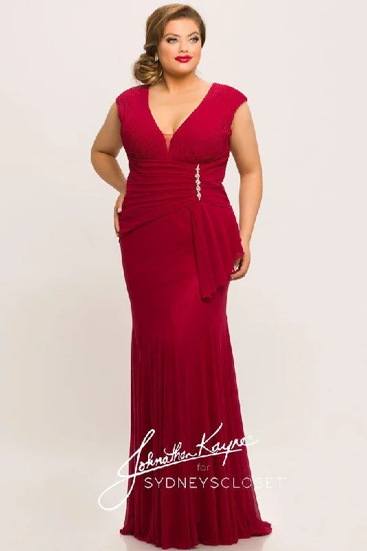 Tea-Length Dress Sydneys Closet Long Plus Size Formal Dress