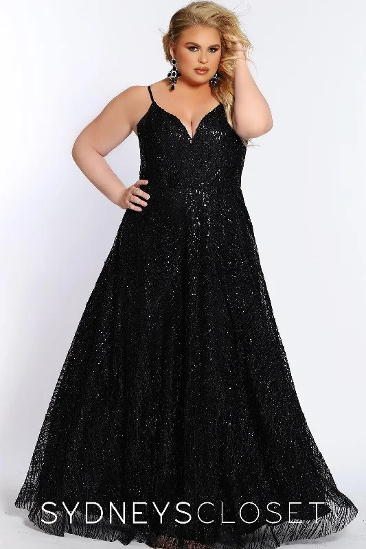 Rhinestone Embellished Gown Sydneys Closet Long Prom Dress Plus Size