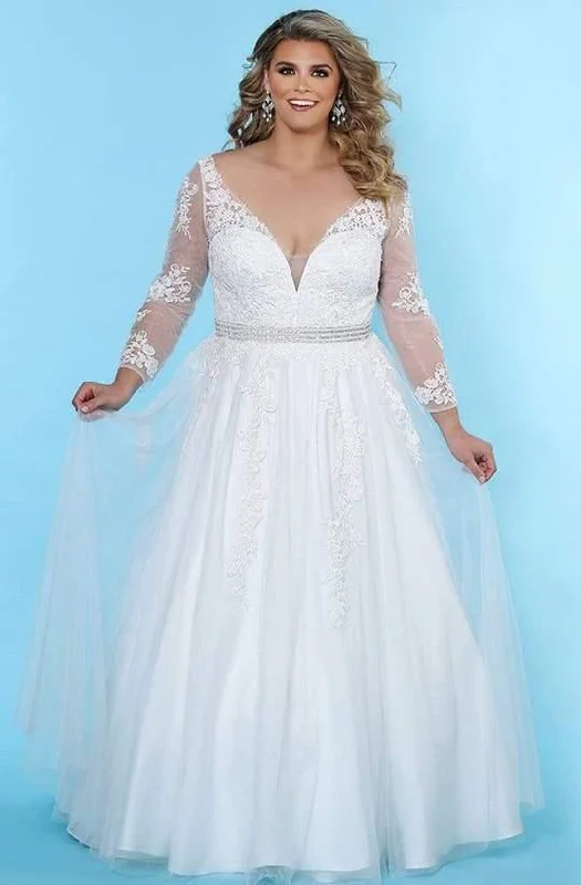 High-Fashion Wedding Gown Sydneys Closet Plus Size Long Wedding Dress