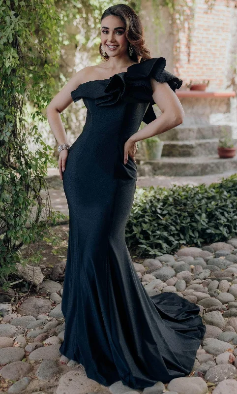 Regal Satin Gown Terani Couture 232E1289 - Ruffled Mother of the Groom Evening Gown