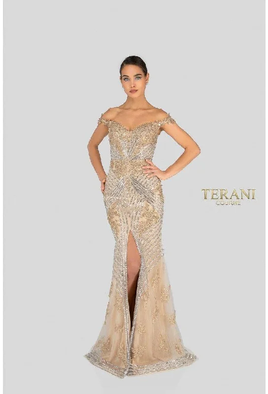 Embroidered Gown Terani Couture 1912GL9572 Formal Long Prom Dress