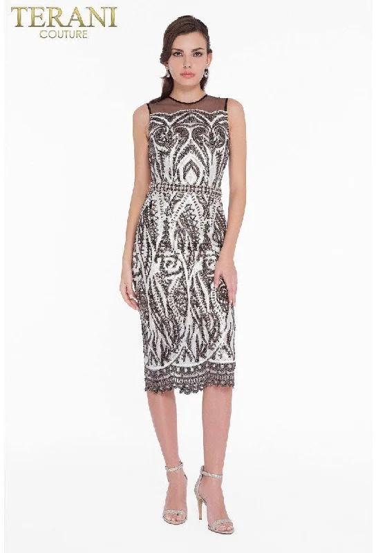 Stunning Chiffon Dress Terani Couture 1823C7071 Sleeveless Short Dress